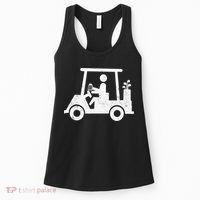 Funny Skeleton Golfer Holding A Beer in Golf Cart Women's Tank Top thumb 0