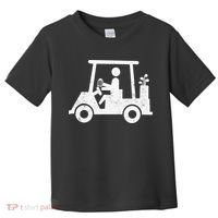 Funny Skeleton Golfer Holding A Beer in Golf Cart Toddler T-Shirt thumb 0