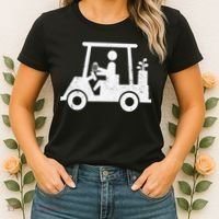 Funny Skeleton Golfer Holding A Beer in Golf Cart Women's T-Shirt thumb 2