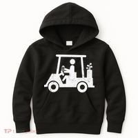 Funny Skeleton Golfer Holding A Beer in Golf Cart Kids Hoodie thumb 0