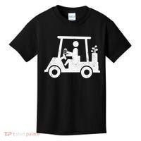 Funny Skeleton Golfer Holding A Beer in Golf Cart Kids T-Shirt thumb 0