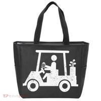 Funny Skeleton Golfer Holding A Beer in Golf Cart Tote Bag thumb 0