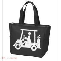 Funny Skeleton Golfer Holding A Beer in Golf Cart Tote Bag thumb 3
