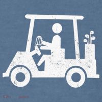 Funny Skeleton Golfer Holding A Beer in Golf Cart Garment-Dyed Sweatshirt thumb 2