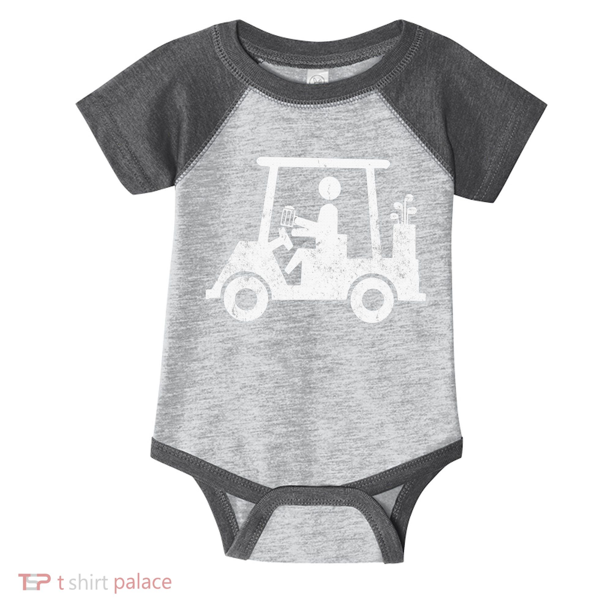 Funny Skeleton Golfer Holding A Beer in Golf Cart Infant Baby Jersey Bodysuit