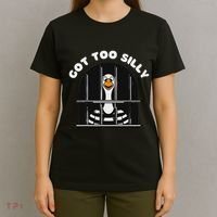 Funny Silly Goose Got Too Silly Goose In Jail Net Trapped T-Shirt thumb 4