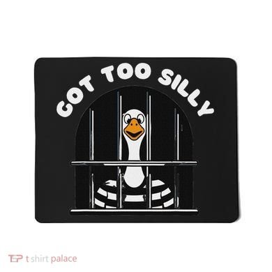 Funny Silly Goose Got Too Silly Goose In Jail Net Trapped Mousepad