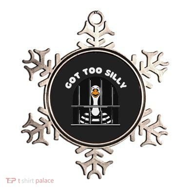 Funny Silly Goose Got Too Silly Goose In Jail Net Trapped Ornament