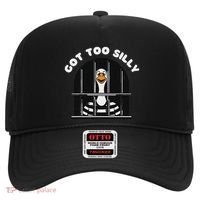 Funny Silly Goose Got Too Silly Goose In Jail Net Trapped Hat thumb 0