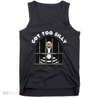 Funny Silly Goose Got Too Silly Goose In Jail Net Trapped Tank Top thumb 0