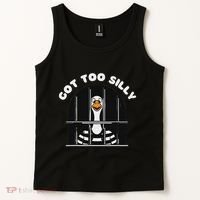 Funny Silly Goose Got Too Silly Goose In Jail Net Trapped Tank Top thumb 2