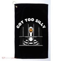 Funny Silly Goose Got Too Silly Goose In Jail Net Trapped Golf Towel thumb 0
