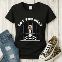 Funny Silly Goose Got Too Silly Goose In Jail Net Trapped Women's T-Shirt thumb 3