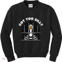 Funny Silly Goose Got Too Silly Goose In Jail Net Trapped Kids Sweatshirt thumb 0