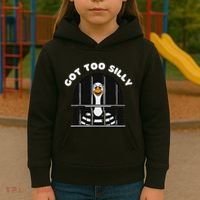 Funny Silly Goose Got Too Silly Goose In Jail Net Trapped Kids Hoodie thumb 3