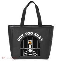 Funny Silly Goose Got Too Silly Goose In Jail Net Trapped Tote Bag thumb 0