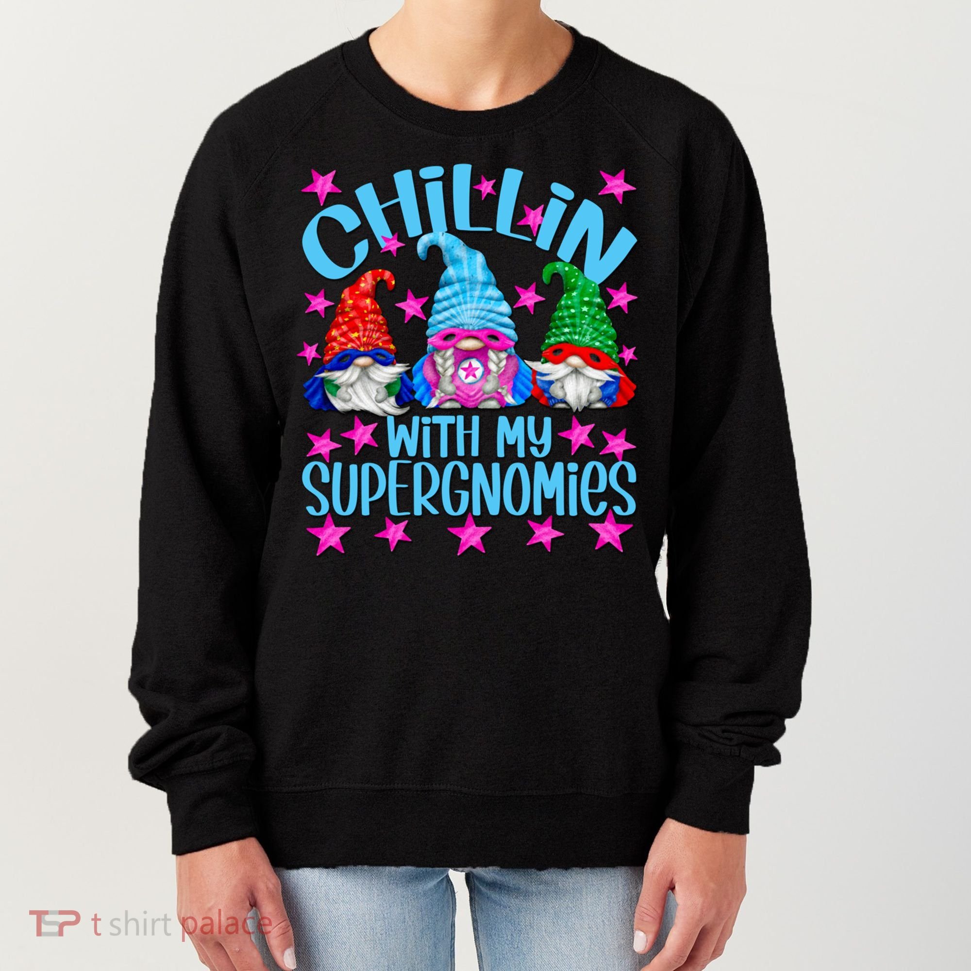 Funny Superhero Gnomes Chillin With My Gnomies Cool Gift Women's Sweatshirt