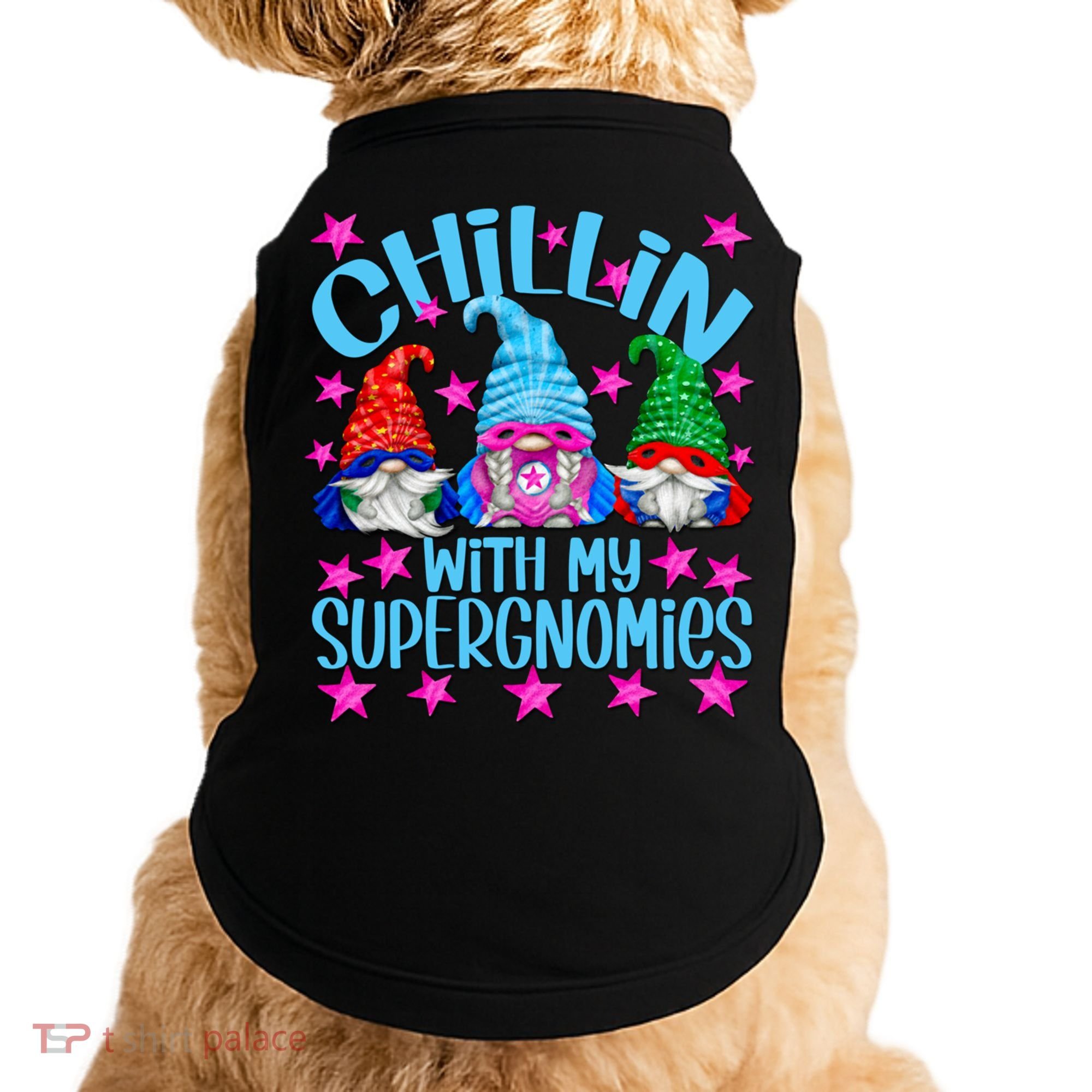 Funny Superhero Gnomes Chillin With My Gnomies Cool Gift Doggie Tank