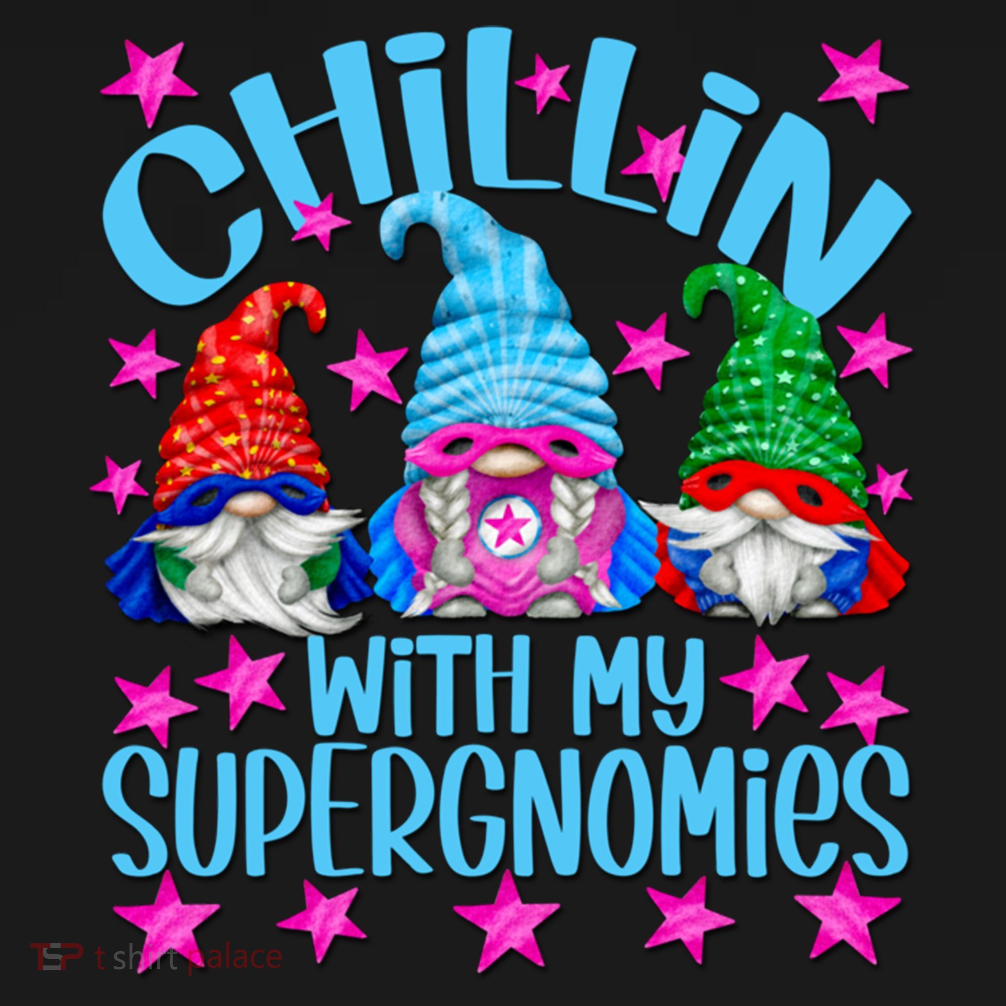 Funny Superhero Gnomes Chillin With My Gnomies Cool Gift USA-Made Doggie Bandana
