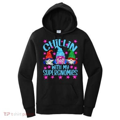 Funny Superhero Gnomes Chillin With My Gnomies Cool Gift Women's Hoodie