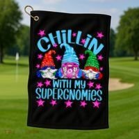 Funny Superhero Gnomes Chillin With My Gnomies Cool Gift Golf Towel thumb 1