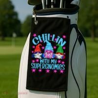 Funny Superhero Gnomes Chillin With My Gnomies Cool Gift Golf Towel thumb 2