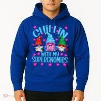 Funny Superhero Gnomes Chillin With My Gnomies Cool Gift Hoodie thumb 2