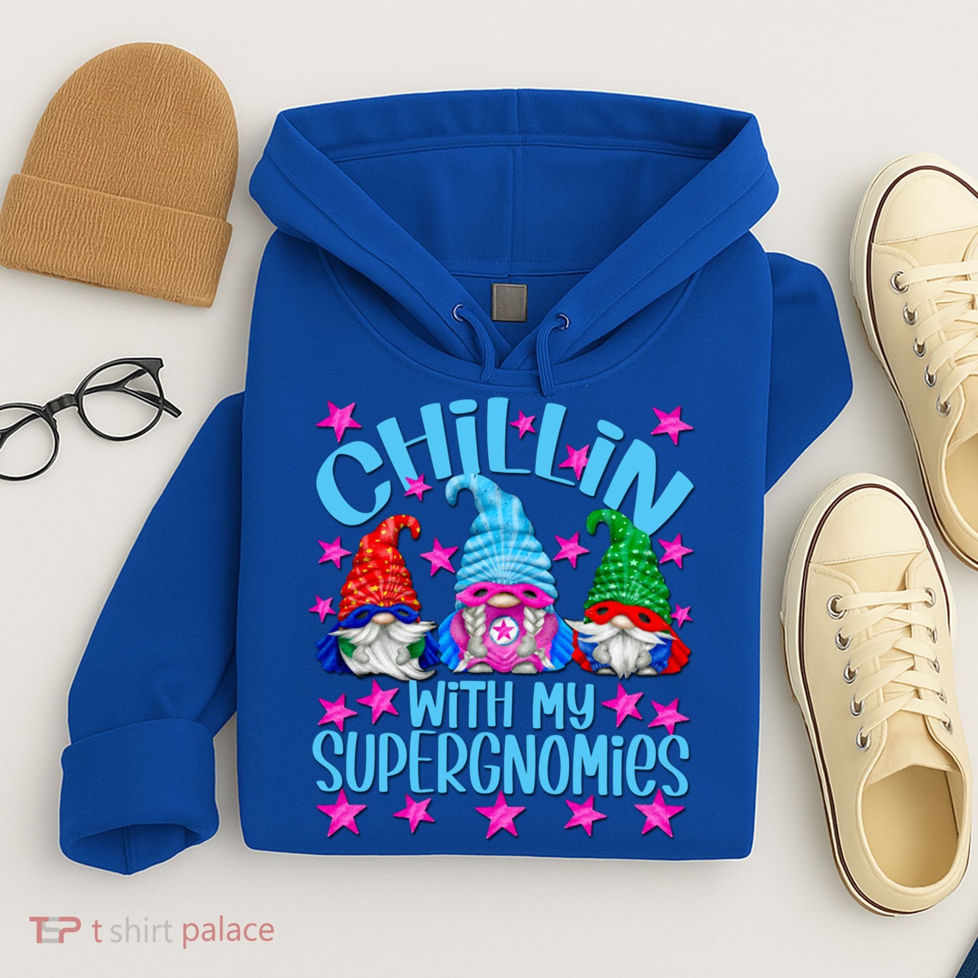 Funny Superhero Gnomes Chillin With My Gnomies Cool Gift Hoodie