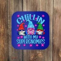 Funny Superhero Gnomes Chillin With My Gnomies Cool Gift Coaster thumb 0