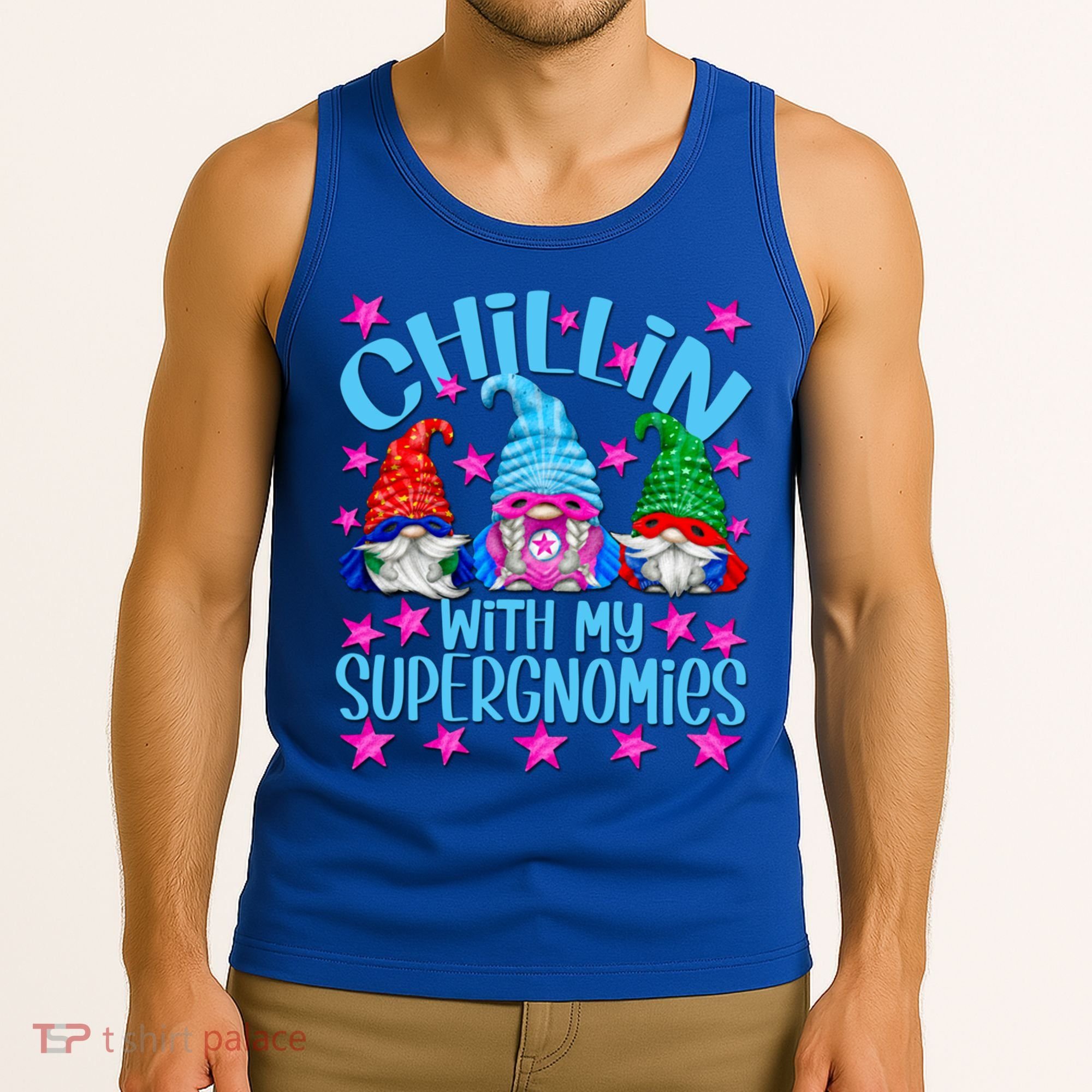Funny Superhero Gnomes Chillin With My Gnomies Cool Gift Tank Top