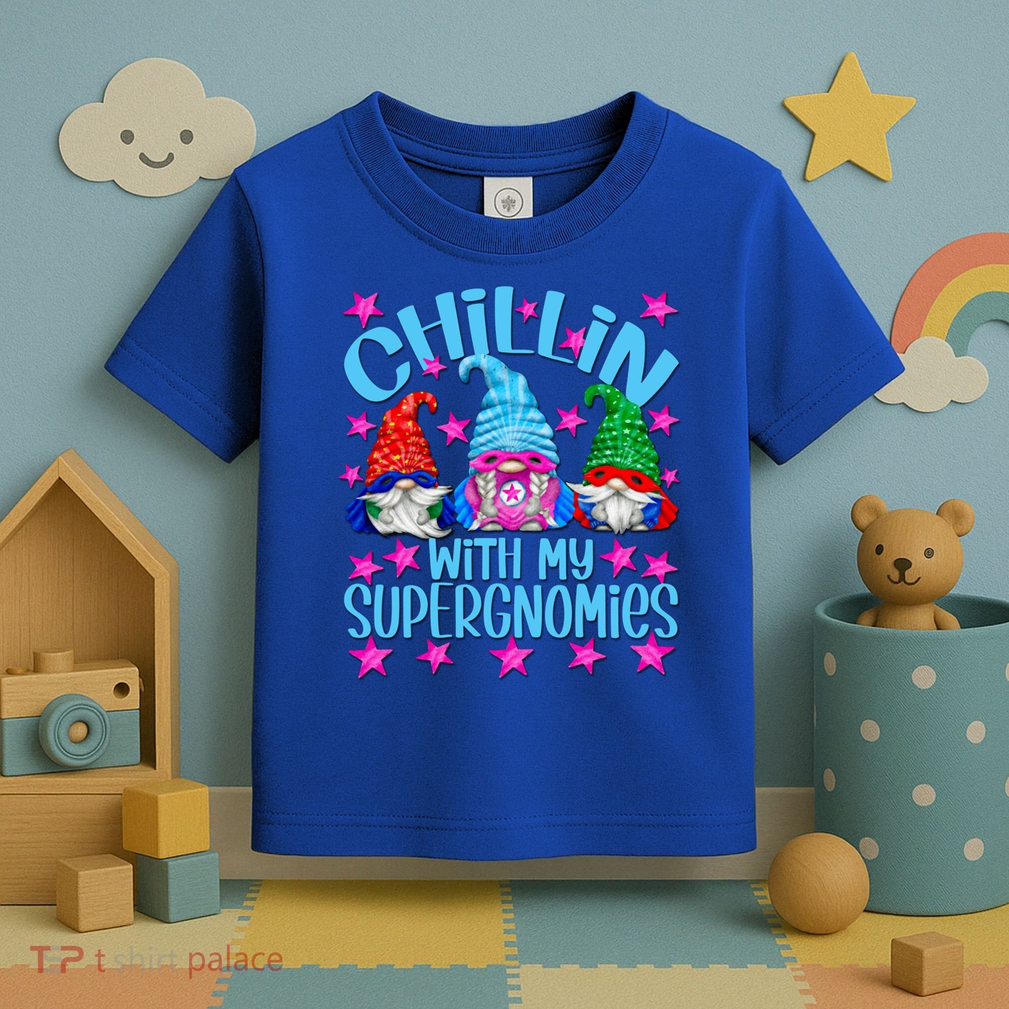 Funny Superhero Gnomes Chillin With My Gnomies Cool Gift Toddler T-Shirt