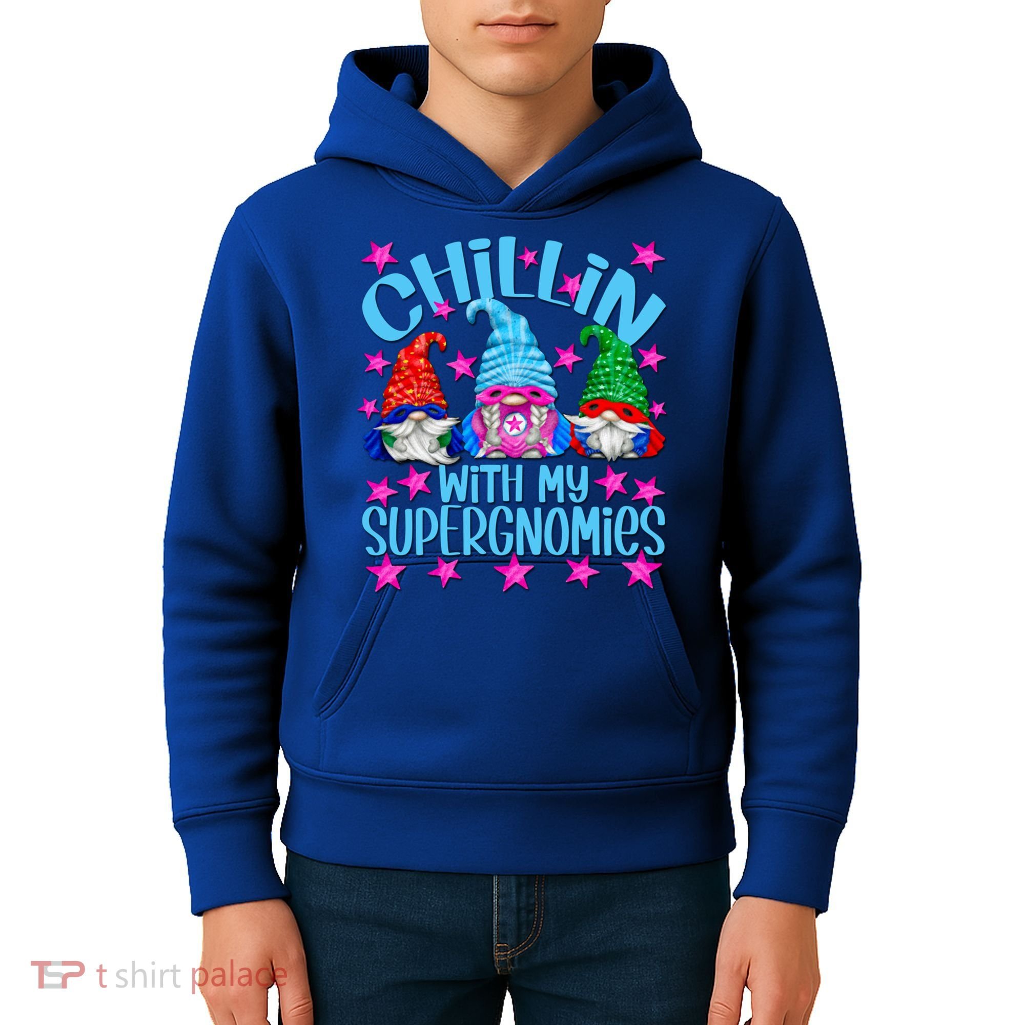 Funny Superhero Gnomes Chillin With My Gnomies Cool Gift Kids Hoodie