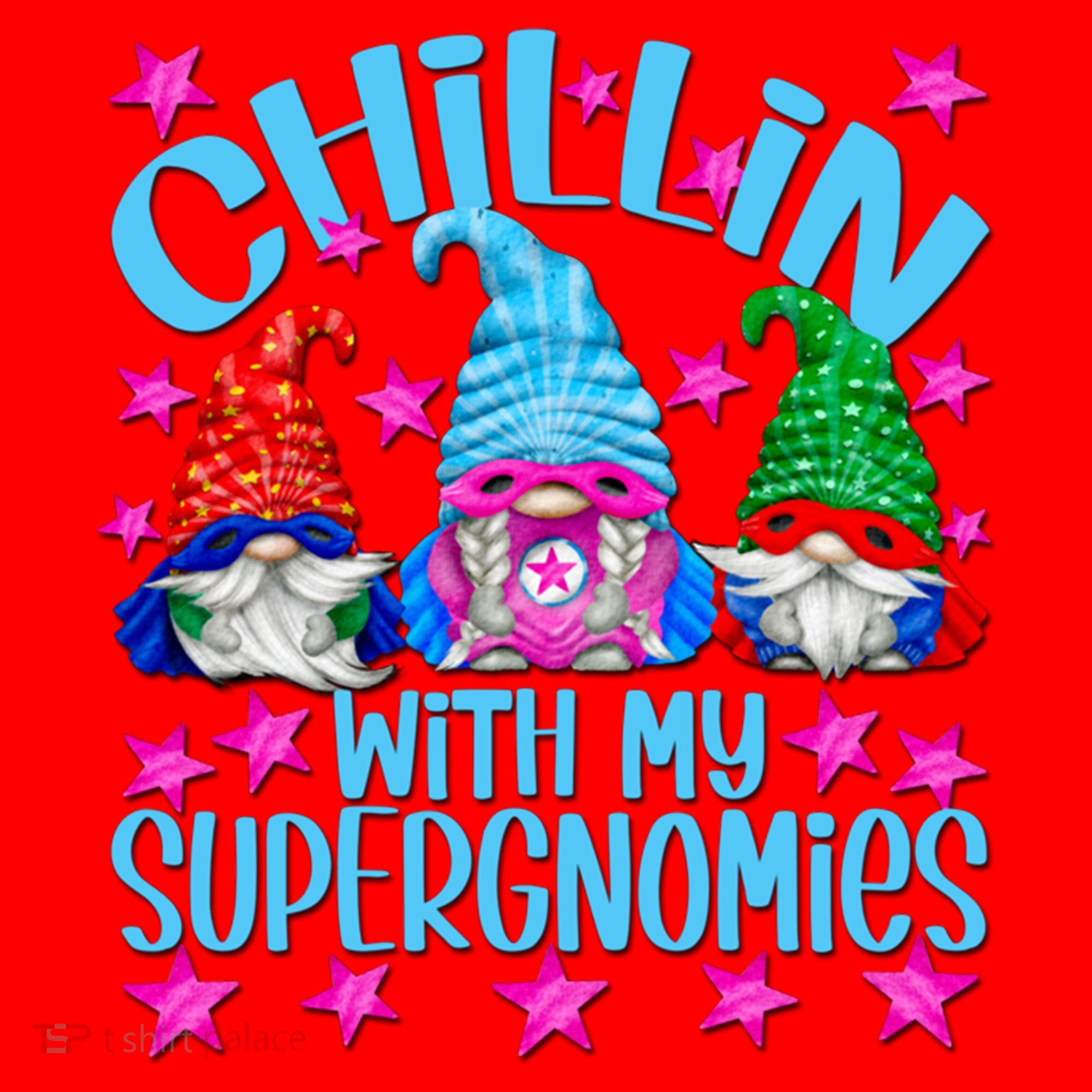 Funny Superhero Gnomes Chillin With My Gnomies Cool Gift Santa Hat