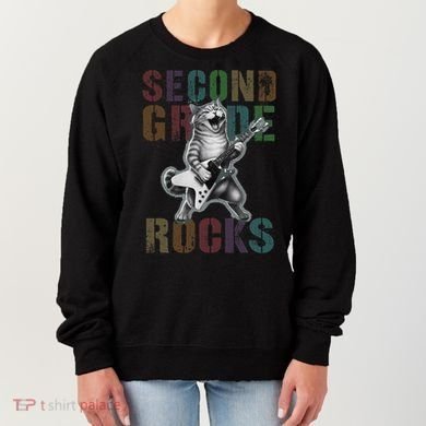 Fabulous Second Grade Rocks 2nd Grader Cat Graduating Squad Women's Sweatshirt