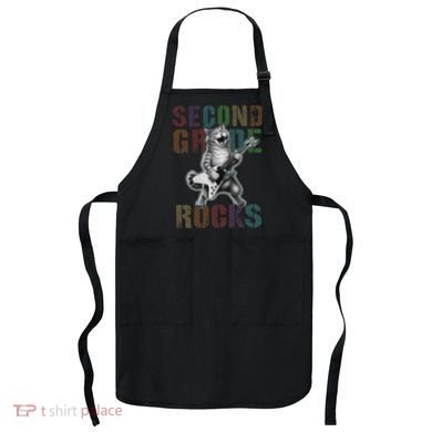 Fabulous Second Grade Rocks 2nd Grader Cat Graduating Squad Apron