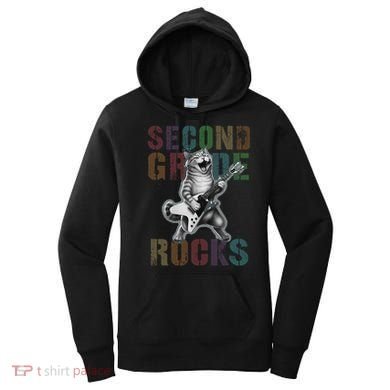 Fabulous Second Grade Rocks 2nd Grader Cat Graduating Squad Women's Hoodie