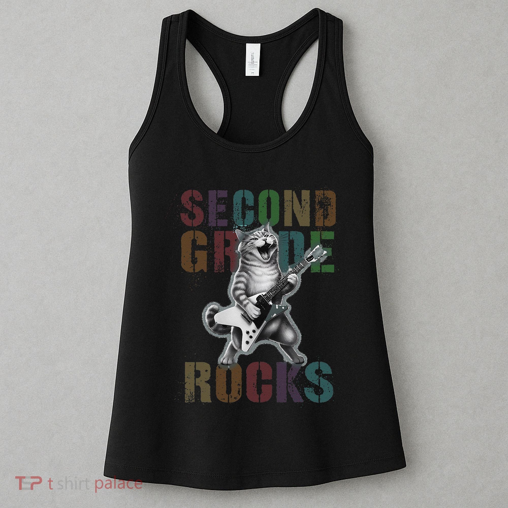 Fabulous Second Grade Rocks 2nd Grader Cat Graduating Squad Women's Tank Top