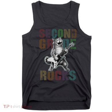 Fabulous Second Grade Rocks 2nd Grader Cat Graduating Squad Tank Top