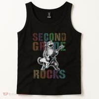 Fabulous Second Grade Rocks 2nd Grader Cat Graduating Squad Tank Top thumb 2