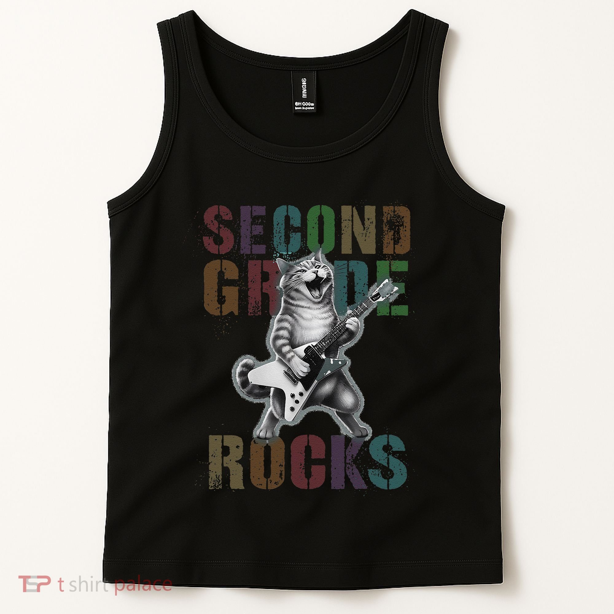 Fabulous Second Grade Rocks 2nd Grader Cat Graduating Squad Tank Top