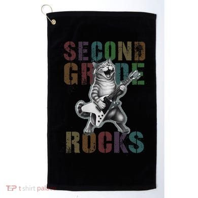 Fabulous Second Grade Rocks 2nd Grader Cat Graduating Squad Golf Towel