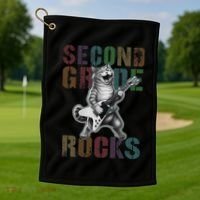 Fabulous Second Grade Rocks 2nd Grader Cat Graduating Squad Golf Towel thumb 1