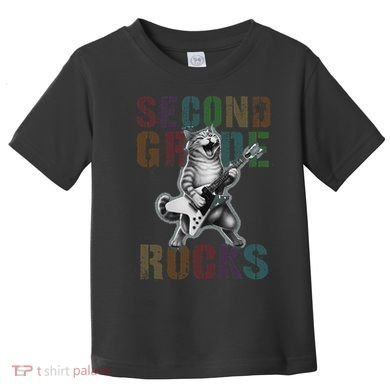 Fabulous Second Grade Rocks 2nd Grader Cat Graduating Squad Toddler T-Shirt