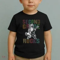 Fabulous Second Grade Rocks 2nd Grader Cat Graduating Squad Toddler T-Shirt thumb 2