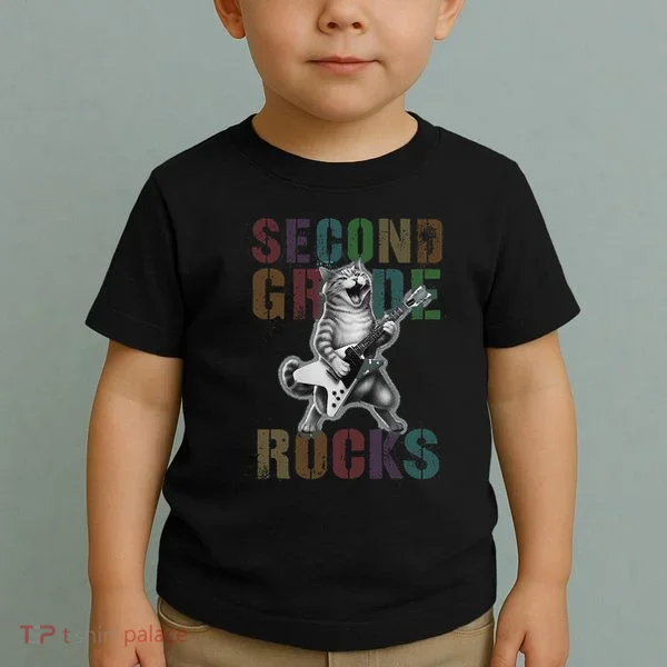 Fabulous Second Grade Rocks 2nd Grader Cat Graduating Squad Toddler T-Shirt