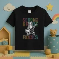 Fabulous Second Grade Rocks 2nd Grader Cat Graduating Squad Toddler T-Shirt thumb 3