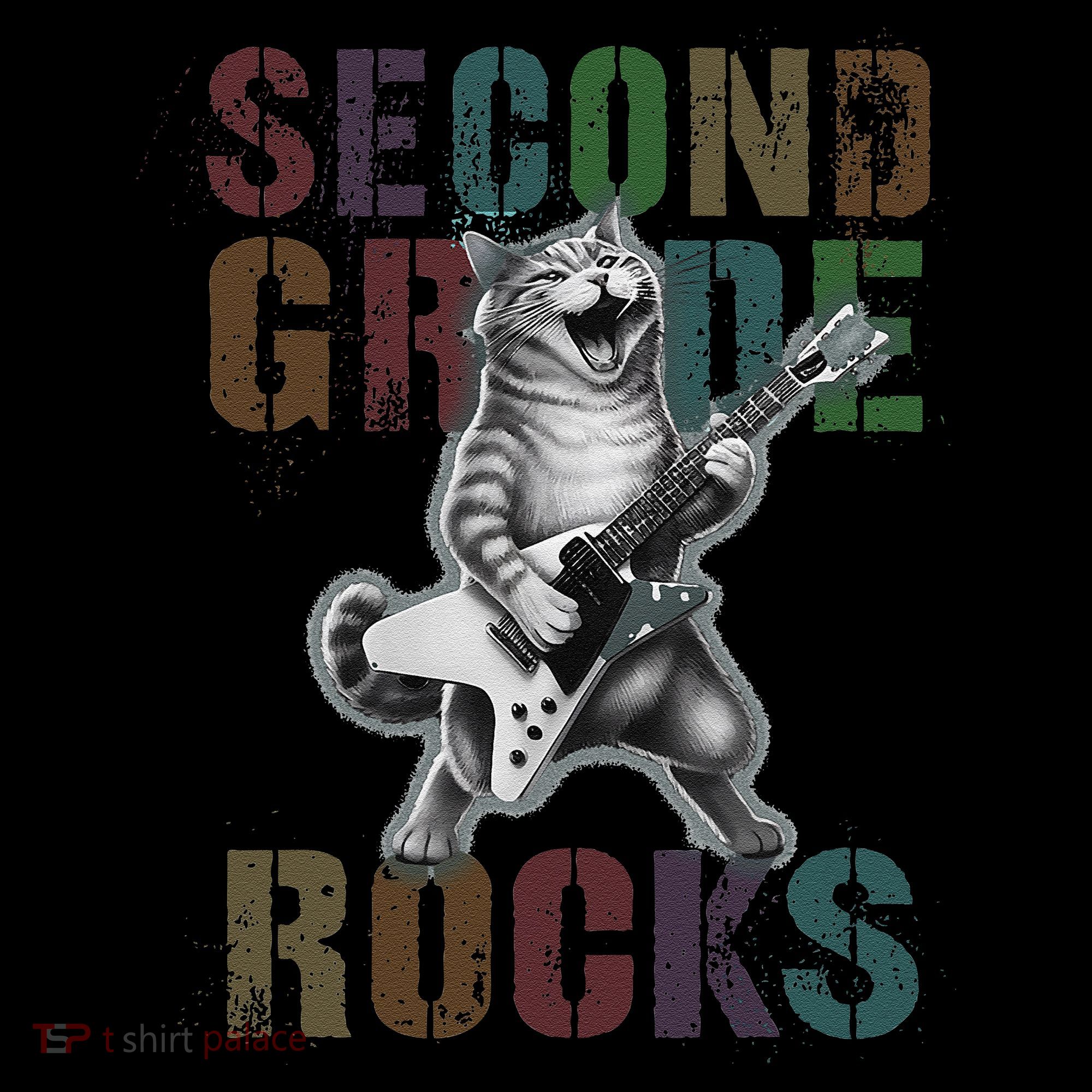 Fabulous Second Grade Rocks 2nd Grader Cat Graduating Squad Women's Long Sleeve Shirt