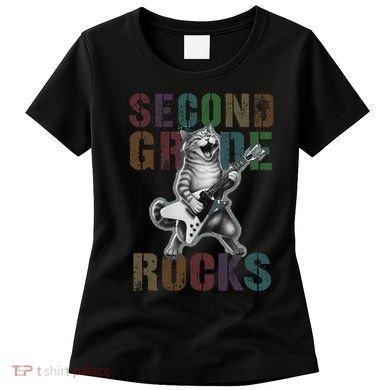 Fabulous Second Grade Rocks 2nd Grader Cat Graduating Squad Women's T-Shirt