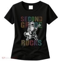 Fabulous Second Grade Rocks 2nd Grader Cat Graduating Squad Women's T-Shirt thumb 0