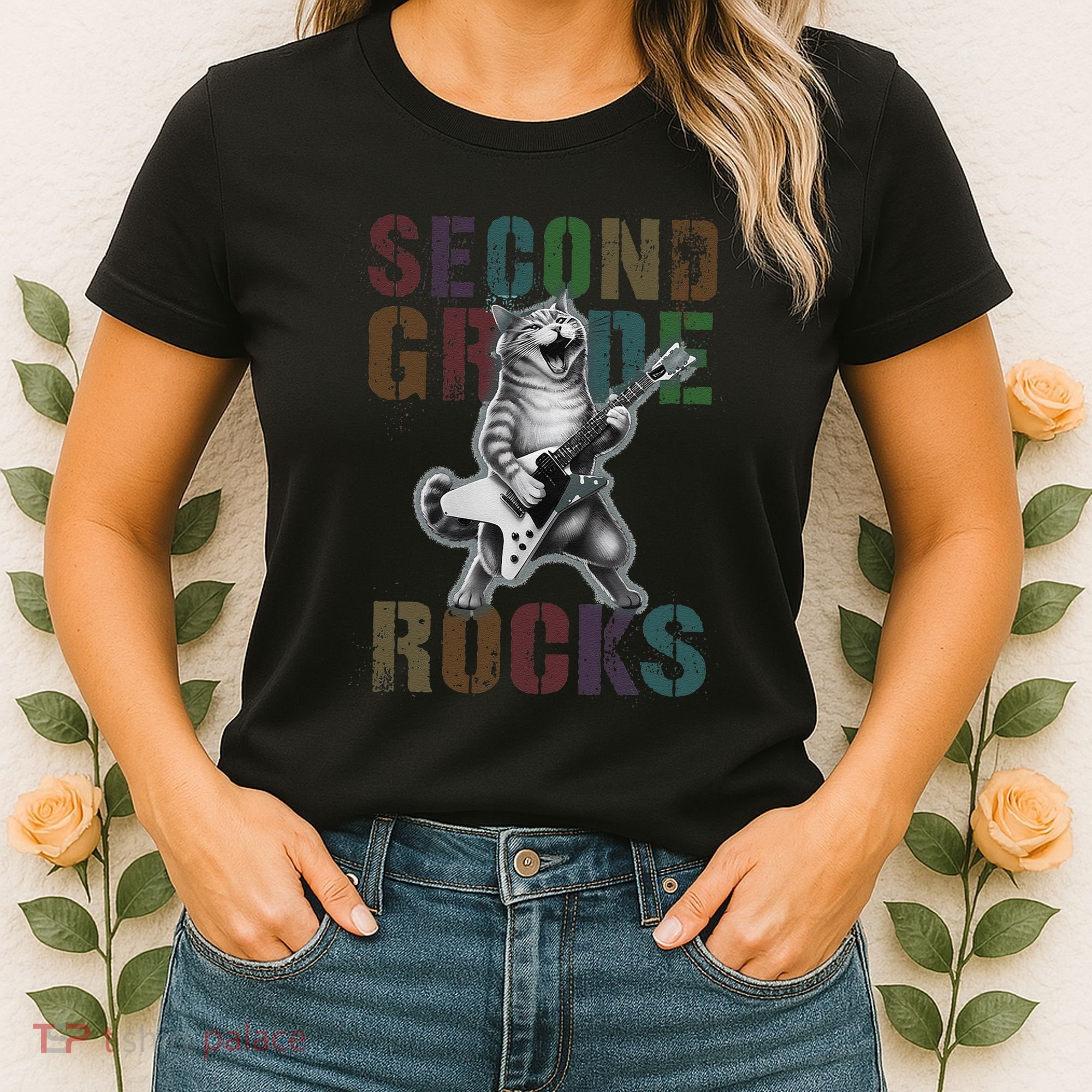 Fabulous Second Grade Rocks 2nd Grader Cat Graduating Squad Women's T-Shirt